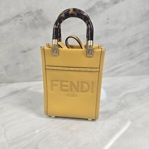 Fendi Yellow Mini Shopper Tote